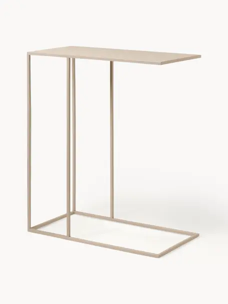 Ręcznie wykonany stolik pomocniczy Fera, Stal malowana proszkowo, Jasny beżowy, S 50 x W 58 cm