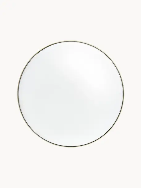 Specchio rotondo da parete Ivy, Cornice: metallo verniciato a polv, Retro: pannello di fibra a media, Superficie dello specchio: lastra di vetro, Ottonato, Ø 120 x Prof. 3 cm
