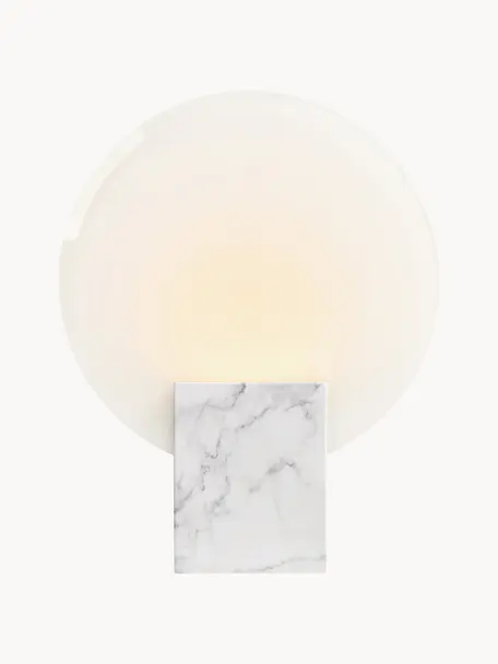Applique murale LED à intensité variable Hester, Blanc cassé, look marbre, larg. 20 x haut. 26 cm