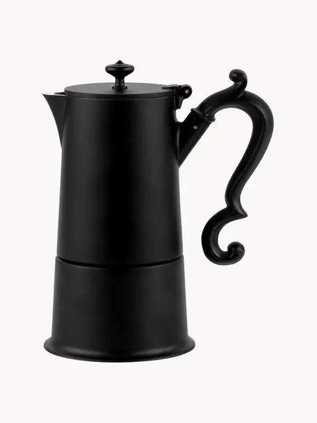 Cafetera Lady Anne, para 4 tazas, 280 ml, Aluminio con acabado lavado a la piedra, Negro, 280 ml