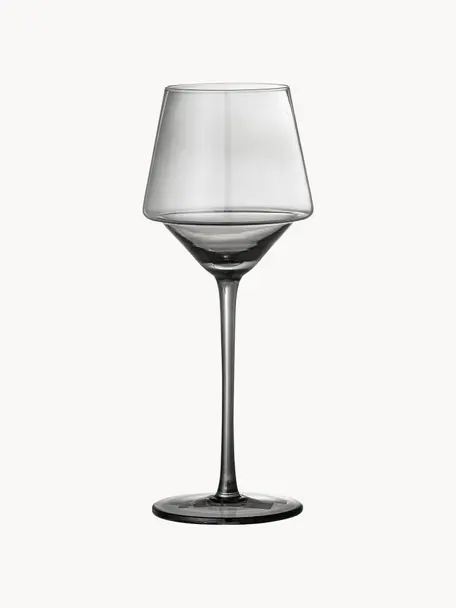 Verres à vin Yvette, 4 pièces, Verre, Gris, Ø 9 x haut. 23 cm, 300 ml