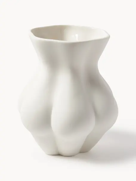 Porzellan-Vase Kiki's Derrier, H 23 cm, Porzellan, Weiss, Ø 19 x H 23 cm