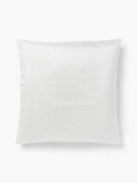 Copricuscino in seta Aryane, Retro: 100% cotone, Bianco, Larg. 45 x Lung. 45 cm