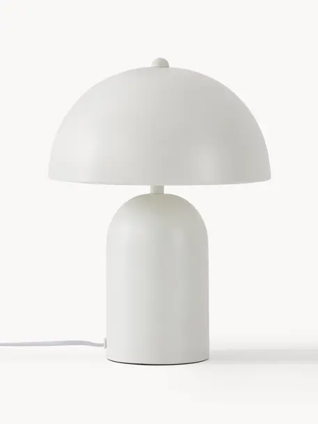 Lámpara de mesa pequeña Walter, Pantalla: metal, Cable: plástico, Blanco, Ø 25 x Al 34 cm