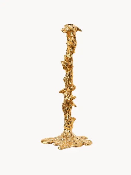 Świecznik z metalu Drip, Metal powlekany, Odcienie złotego, S 22 x W 50 cm