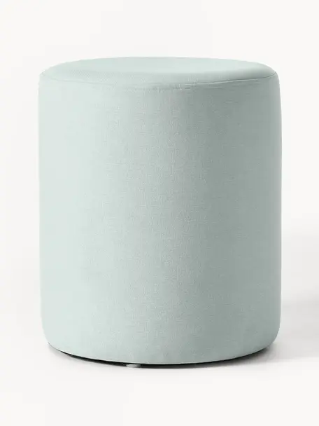 Puf Daisy, Tapizado: 100% poliéster Alta resis, Estructura: madera contrachapada, Tejido verde menta, Ø 38 x Al 45 cm