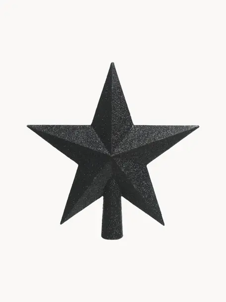 Bruchsichere Weihnachtsbaumspitze Morning Star, Ø 19 cm, Kunststoff, Schwarz, glänzend, B 19 x H 19 cm