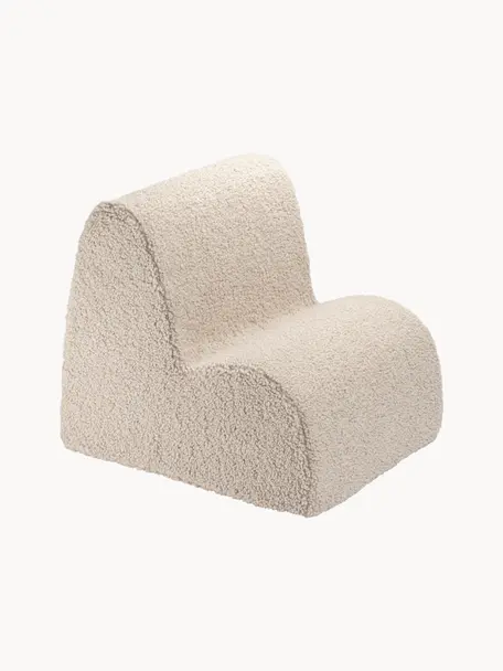 Teddy kinderfauteuil Cloud, Bekleding: teddy (100% polyester), Teddy lichtbeige, B 50 x H 50 cm