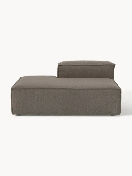 Chaise longue module Lennon uit bouclé, Bekleding: bouclé (100% polyester) M, Frame: massief grenenhout, multi, Poten: kunststof Dit product is , Bouclé greige, B 150 x D 119 cm, rugleuning rechts