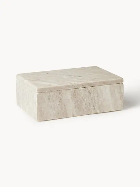 Marmeren juwelendoos Venetië, Marmer, Beige, gemarmerd, B 20 x H 7 cm