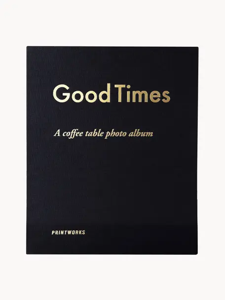 Fotoalbum Good Times, 55 % Graupappe, 18 % Polyester, 15 % Papier, 2 % Baumwolle

Dieses Produkt wird aus nachhaltig gewonnenem, FSC®-zertifiziertem Holz gefertigt., Schwarz, Goldfarben, B 32 x H 26 cm