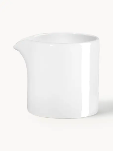 XS kanvička na mlieko z čínskeho porcelánu à table, Fine Bone China (čínsky porcelán)
Mäkký porcelán, ktorý sa vyznačuje predovšetkým žiarivým, priehľadným leskom, Lesklá biela, Ø 5 x V 5 cm