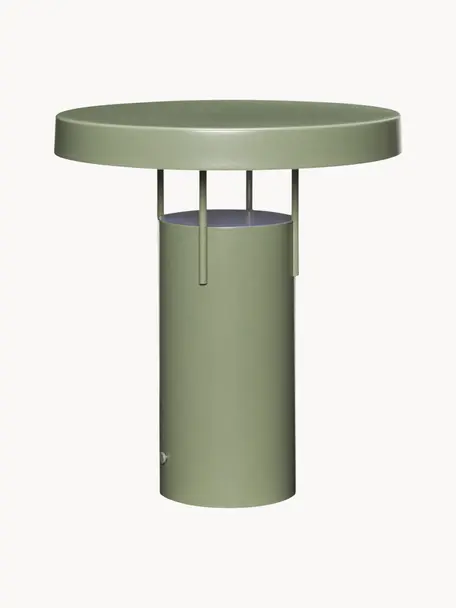Lámpara de mesa para exterior LED regulable táctil Bring Me, Acero recubierto, Verde, Ø 25 x Al 28 cm