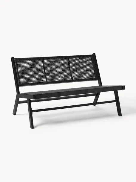 Banco de plástico para exterior Palina, Estructura: metal con pintura en polv, Asiento: malla de plástico, Negro, An 121 x Al 75 cm