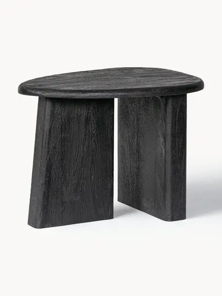 Oválny konferenčný stolík z mangového dreva Zacetas, Mangové drevo, Mangové drevo, čierne lakované, Š 60 x H 45 cm