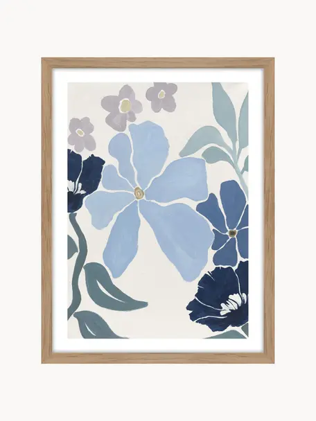 Ingelijste digitale print This Season 2, Lijst: eikenhout, Gebroken wit, blauwtinten, Lavendel, B 30 x H 40 cm