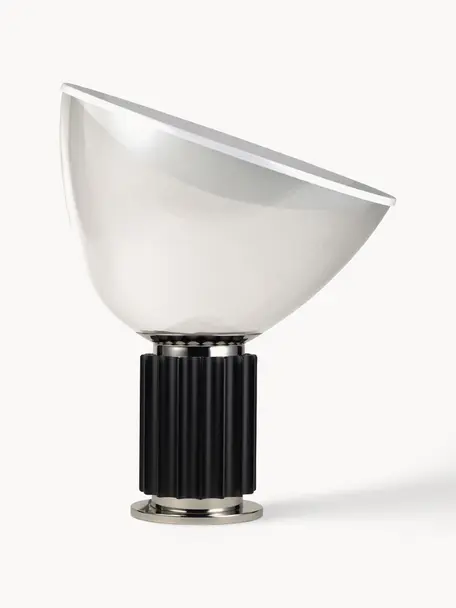 Dimbare LED tafellamp Taccia, Lampenkap: kunststof, Zwart, wit, Ø 50 x H 65 cm