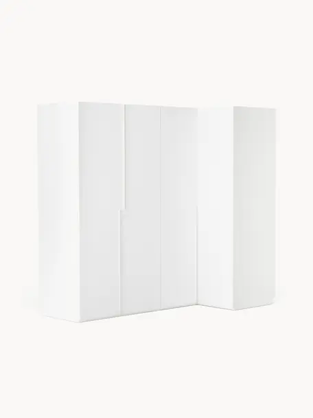 Modulaire hoekkast Leon, 215 cm breed, diverse varianten, Wit, Basic Interior, B 215 x H 200 cm, met hoekmodule