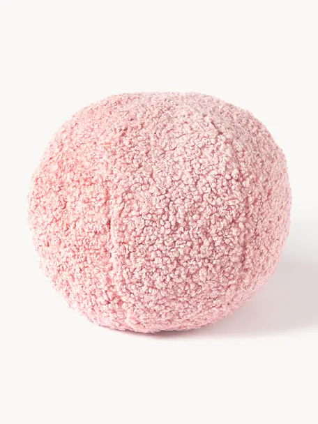 Kulatý plyšový dekorativní polštář Dotty, Světle růžová, Ø 30 cm