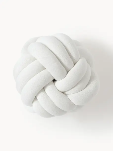 Cuscino annodato Twist, Bianco latte, Larg. 30 x Lung. 30 cm