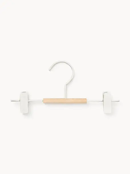 Grucce Kids Clip 5 pz, Legno, acciaio verniciato a polvere, Bianco, Larg. 25 x Alt. 12 cm