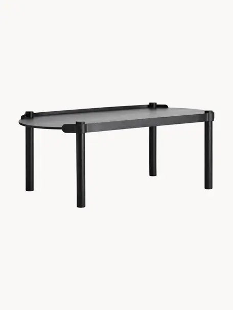 Mesa de centro ovalada de madera de roble Woody, Madera de roble

Este producto está hecho de madera de origen sostenible y con certificación FSC®., Madera de roble pintada en negro, An 105 x F 50 cm