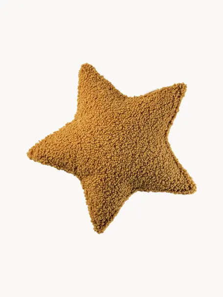 Plyšový vankúš Star, Horčicová, Š 40 x D 37 cm