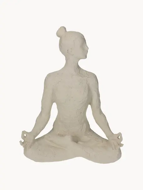 Dekoracja Yoga-Frau, Poliresing, Złamana biel, S 18 x W 24 cm