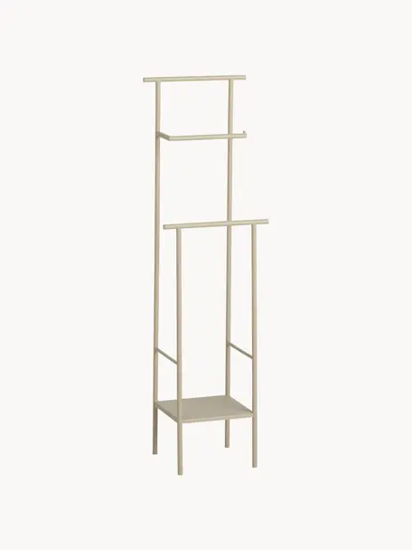 Scaffale porta carta igienica Dora, Acciaio inossidabile verniciato a polvere, Beige chiaro opaco, Larg. 18 x Alt. 62 cm