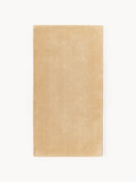 Handgeweven wollen vloerkleed Zayne, Onderzijde: 100% katoen Bij wollen vl, Lichtbeige, B 80 x L 150 cm (maat XS)