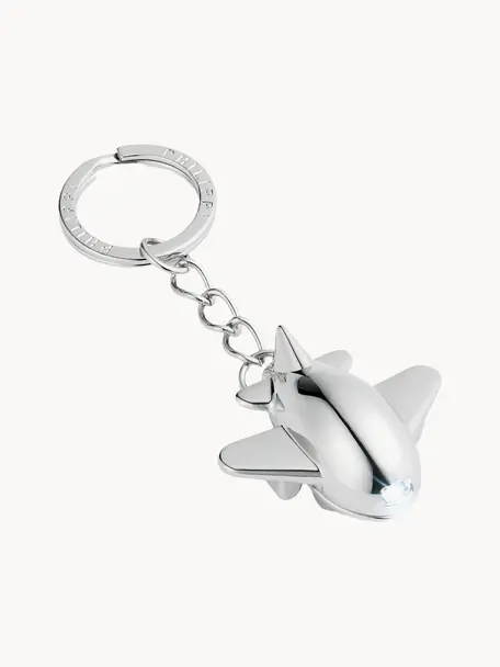 Metall-Schlüsselanhänger Willy, Metall, beschichtet, Silberfarben, B 10 x H 2 cm