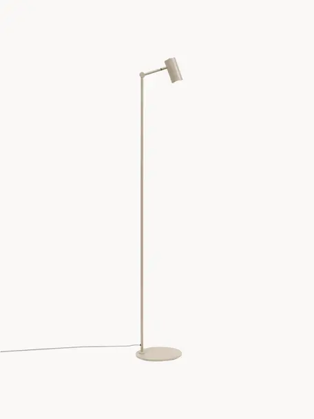 Kleine leeslamp Montreux, Lampenkap: gecoat metaal, Lampvoet: gecoat metaal, Zandkleurig, H 134 cm