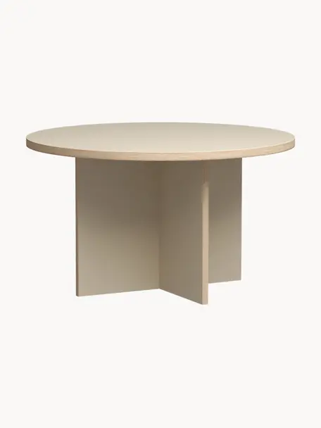 Kulatý jídelní stůl Cirkel, Ø 129 cm, Světle béžová, Ø 129 cm