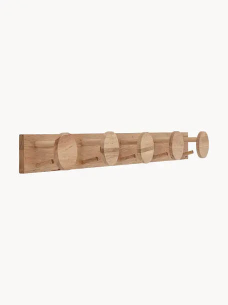 Wieszak ścienny z drewna kauczukowego Emma, Drewno kauczukowe, Drewno kauczukowe, S 90 cm