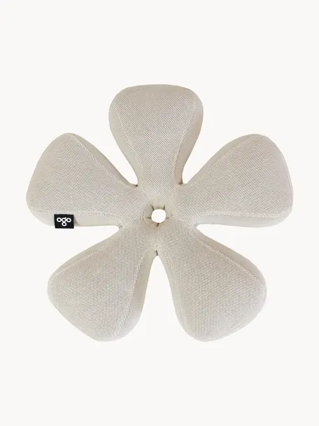 Kleiner Outdoor-Sitzsack Flower, handgefertigt, Bezug: 70 % PAN + 30 % PES, wass, Hellbeige, Ø 72 x H 17 cm