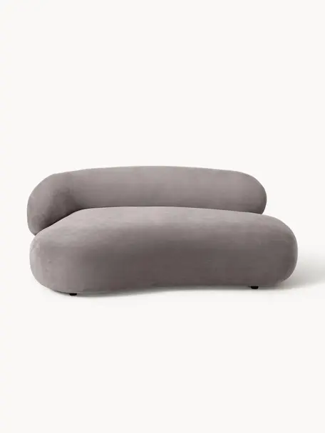 Nierensofa Alba (2-Sitzer), Bezug: 97% Polyester, 3% Nylon D, Gestell: Massives Fichtenholz, FSC, Webstoff Taupe, B 185 x T 114 cm, Rückenlehne links