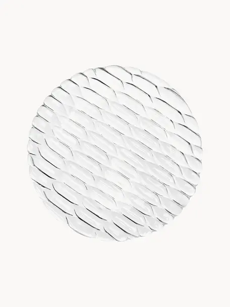 Assiettes plates avec motif texturé Jellies, 4 pièces, Plastique, Transparent, Ø 25 cm