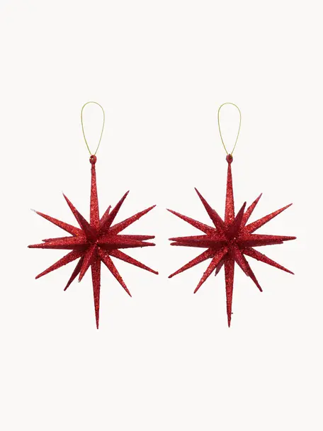 Kerstboomhangers Tove, 2 stuks, Kunststof, Rood, Ø 15 x H 15 cm