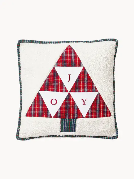 Teddy kussenhoes Elia met een kerstmotief, Meerkleurig, B 45 x L 45 cm