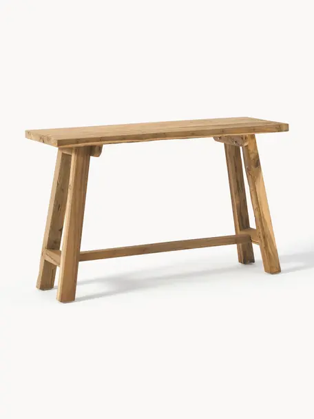 Console en teck Lawas, Bois de teck recyclé, finition naturelle

Ce produit est fabriqué à partir de bois certifié FSC® issu d'une exploitation durable, Teck, larg. 120 x haut. 75 cm