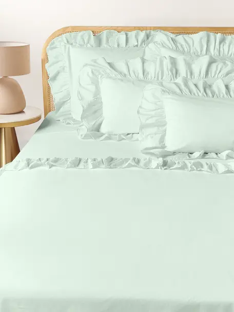 Bavlnená posteľná plachta Louane, Šalviovozelená, Š 240 x D 280 cm