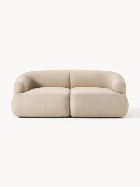 Modulares Sofa Sofia (2-Sitzer), Bezug: 100 % Polypropylen Der ho, Gestell: Fichtenholz, Spanplatte, , Webstoff Beige, B 186 x T 103 cm