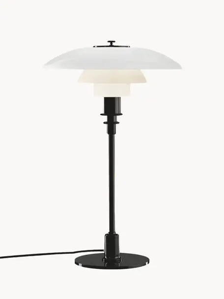 Veľká stolová lampa PH 3/2, Čierna, biela, Ø 29 x V 47 cm
