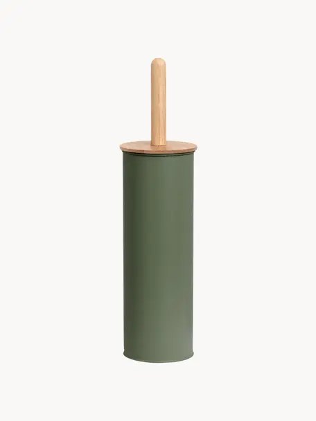 Escobilla de baño Tallin, Recipiente: metal recubierto, Verde, Ø 10 x Al 38 cm