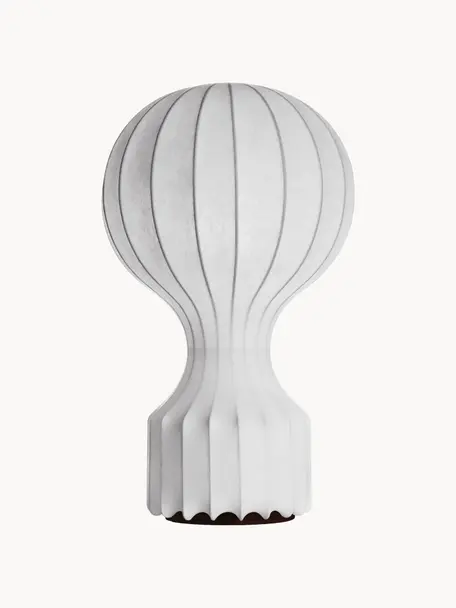 Große dimmbare Tischlampe Gatto, Lampenschirm: Seide, Weiß, Ø 30 x H 60 cm