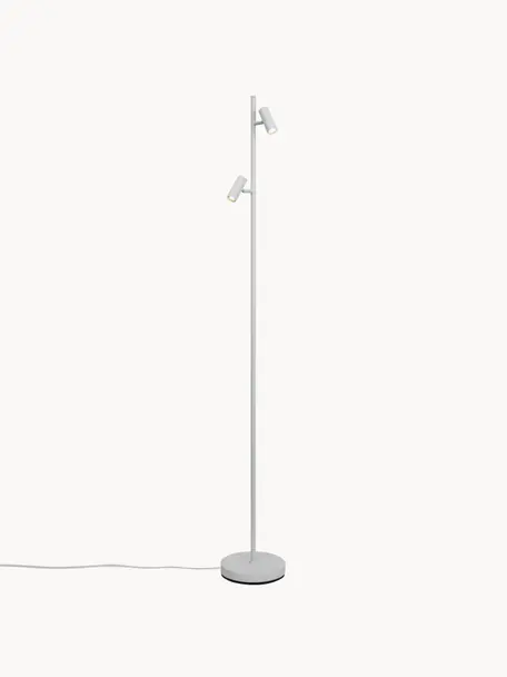 Dimbare LED leeslamp Omari, Lampenkap: gecoat metaal, Lampvoet: gecoat metaal, Wit, H 141 cm