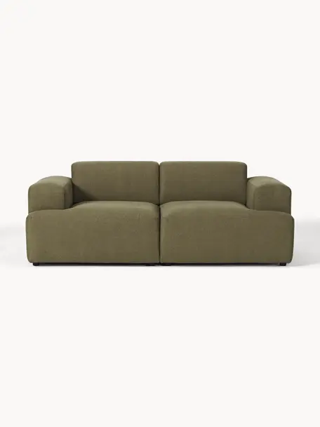 Sofa Melva (2-Sitzer), Bezug: 100 % Polyester Der strap, Gestell: Massives Kiefern- und Fic, Webstoff Olivgrün, B 198 x T 101 cm