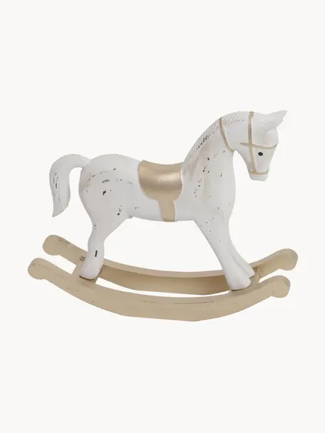 Dekorace Horse, Dřevovláknitá deska střední hustoty, potažená, Bílá, béžová, zlatá, Š 38 cm, V 32 cm