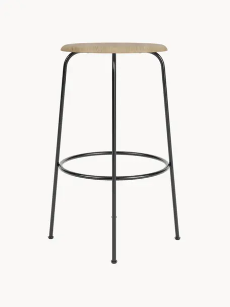 Tabouret de comptoir Afteroom, Bois, cadre noir, Ø 50 x haut. 75 cm