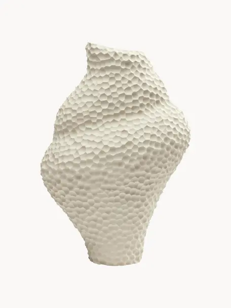 Vase design de forme organique Isla, haut. 32 cm, Céramique, Blanc cassé, larg. 22 x prof. 32 cm